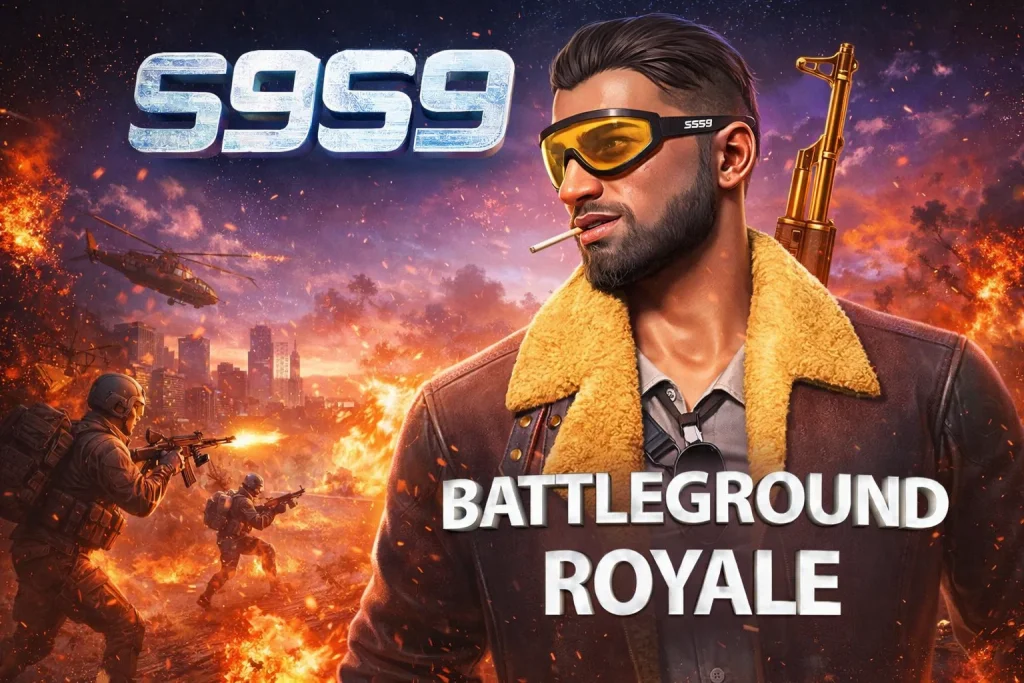 Permainan Battleground Royale di S9S9 dengan suasana aksi dan tampilan yang dinamis